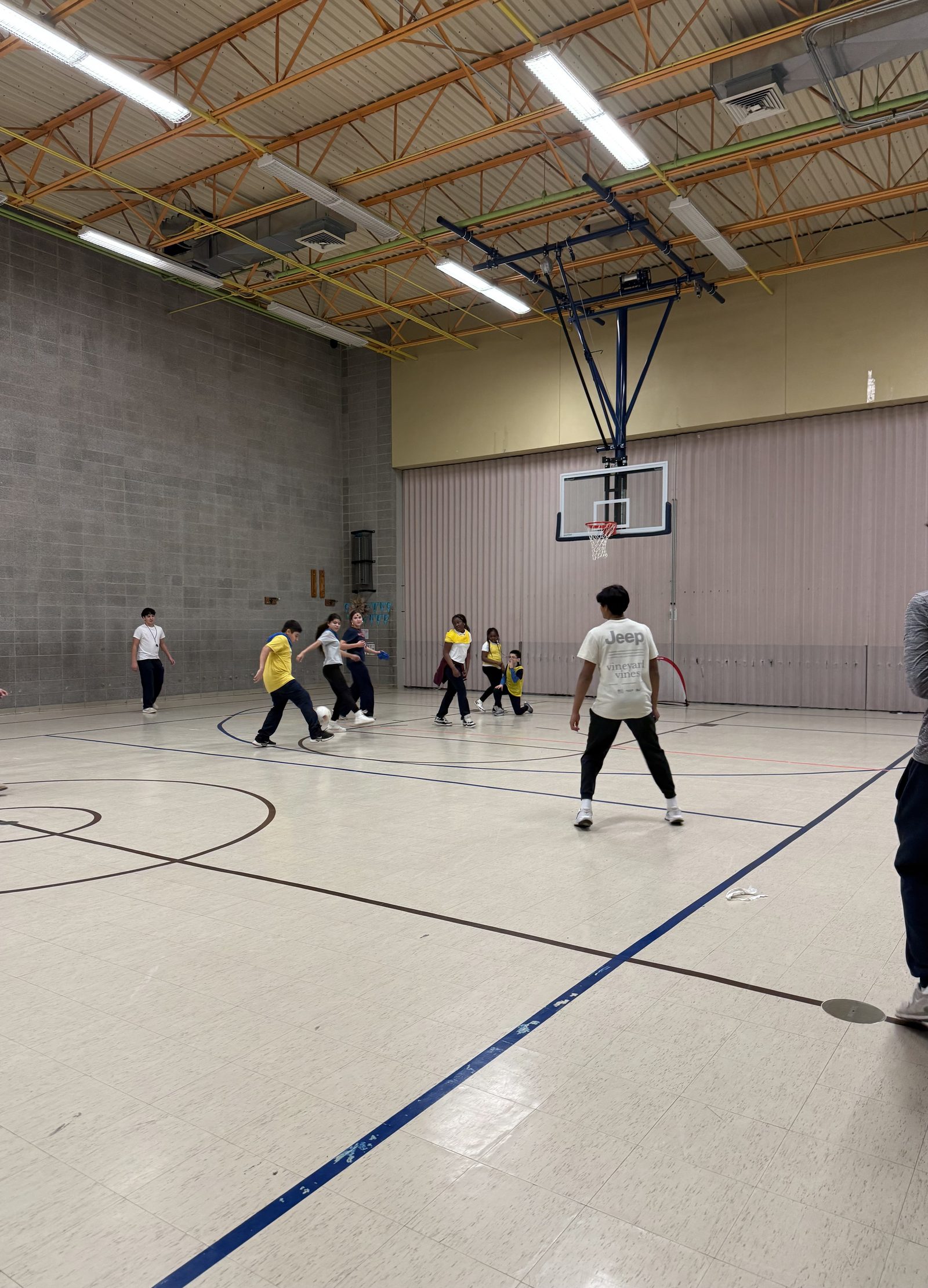 Basketball scrimmage during a Horace Horace Greeley clinic
